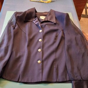 Vintage DJ Summers Navy Evening Jacket with Sheer Sleeves